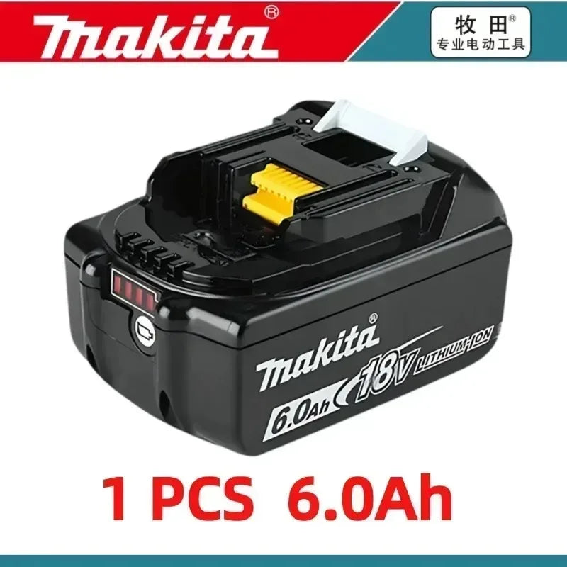 100% Origina New 18V Makita 5Ah 6Ah 9Ah Powerful tool battery+charger, For DDF487 lithium rechargeable impact drill household