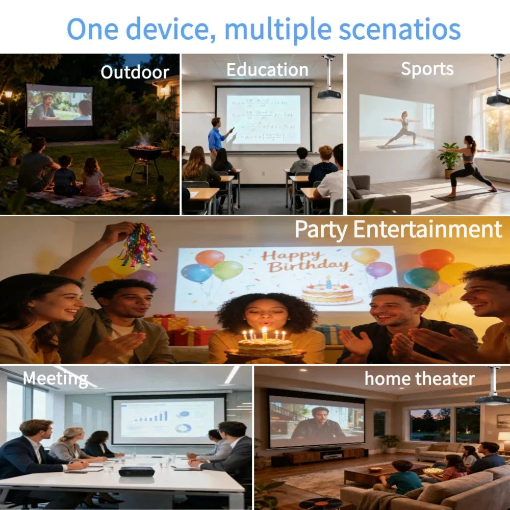 4K 3500 ANSI native full hd video projector 2.4+5G wifi auto focus android TV movies video projector NFC daytime home theater