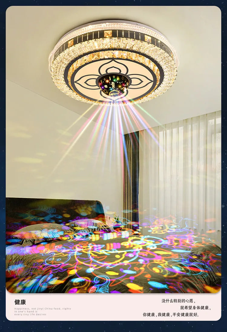 2025 new room light led ceiling light bedroom light master bedroom music light crystal light Romantic wedding room light