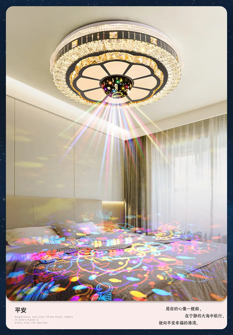 2025 new room light led ceiling light bedroom light master bedroom music light crystal light Romantic wedding room light