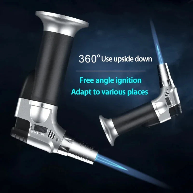 Butane Gas Lighter Rechargeable Adjustable Flame Lighter Chef Cooking Blowtorch Outdoor Windproof BBQ Ignition Picnic Accessorie
