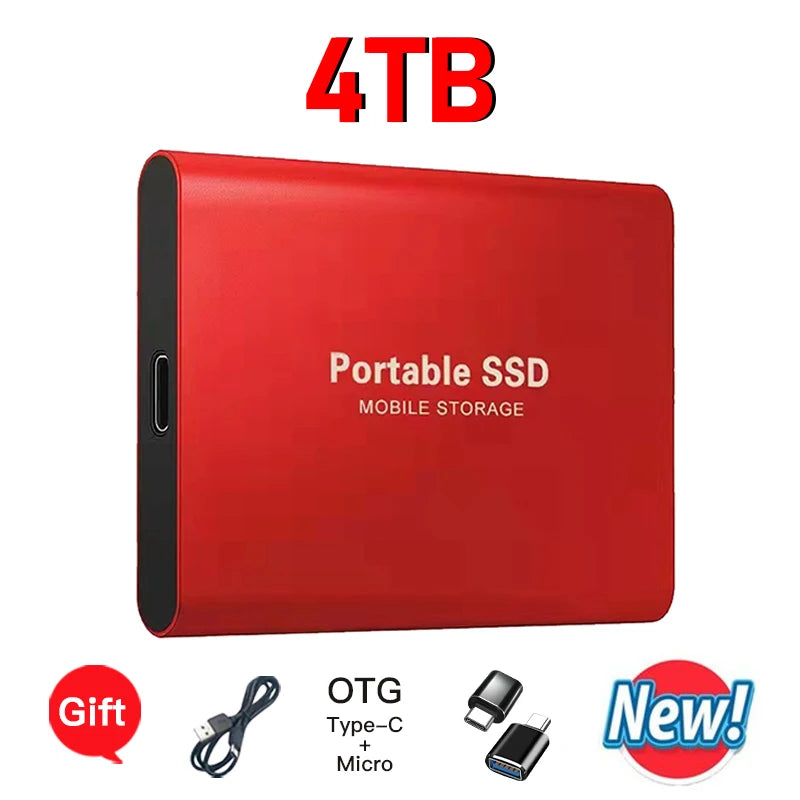 High-speed transfer portable external hard drive SSD 2TB 4TB 8TB large capacity storage  Solid State Disk for Pc/Laptops/Phones