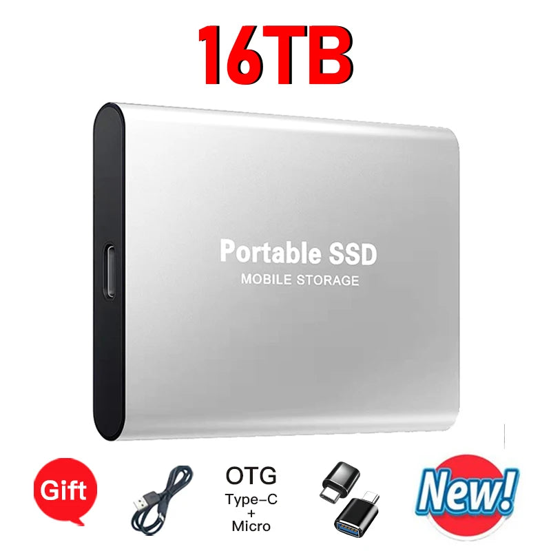 High-speed transfer portable external hard drive SSD 2TB 4TB 8TB large capacity storage  Solid State Disk for Pc/Laptops/Phones