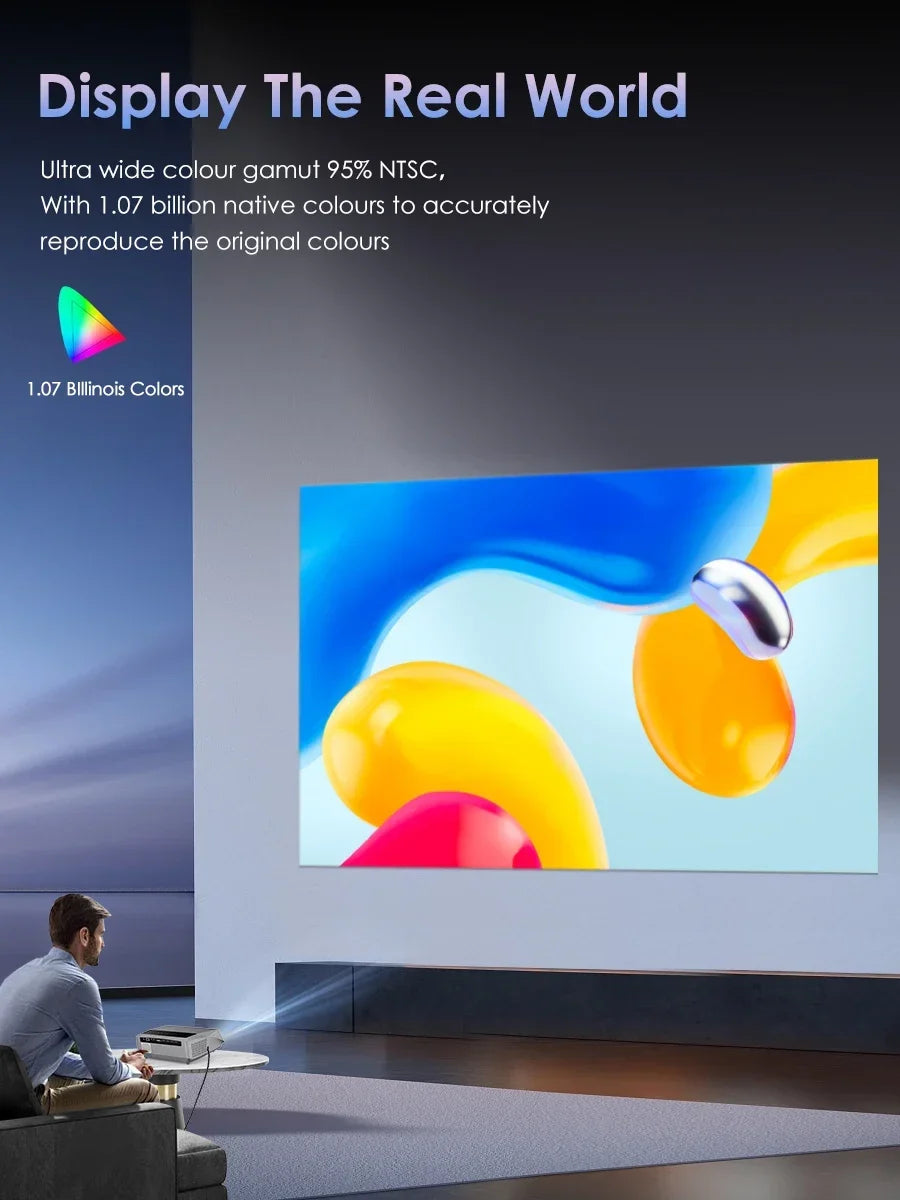 4K 3500 ANSI native full hd video projector 2.4+5G wifi auto focus android TV movies video projector NFC daytime home theater