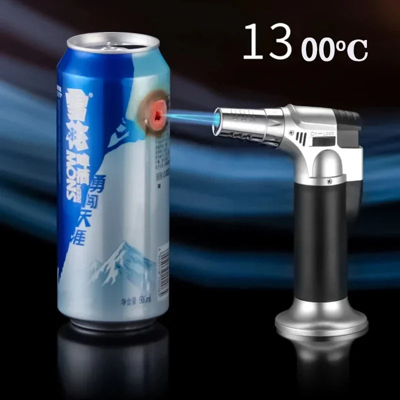 Butane Gas Lighter Rechargeable Adjustable Flame Lighter Chef Cooking Blowtorch Outdoor Windproof BBQ Ignition Picnic Accessorie