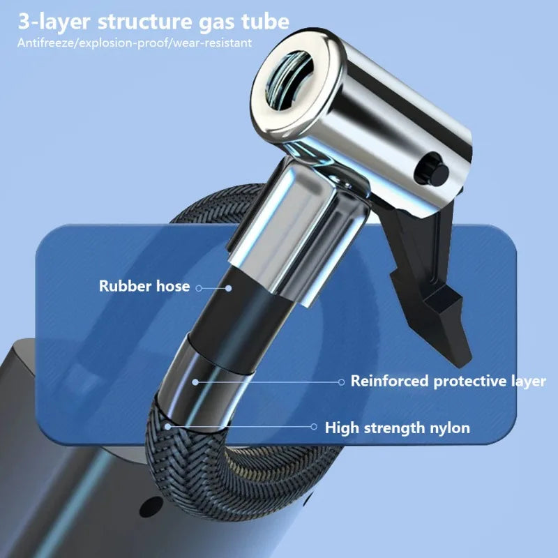 Electric Air Compressor Bicycle Pump Rechargeable Car Tyre Inflator Portable Air Pump for Bicycles, Cars, Motorcycles,Basketball