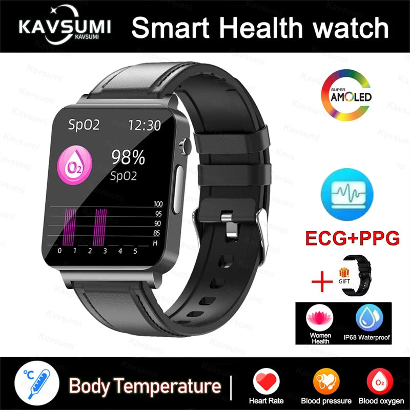 2025 New Blood Lipids Smart Watch Men ECG+PPG Heart Rate Body Temperature Monitor Women Smartwatch Fitness Tracker Sport Watches