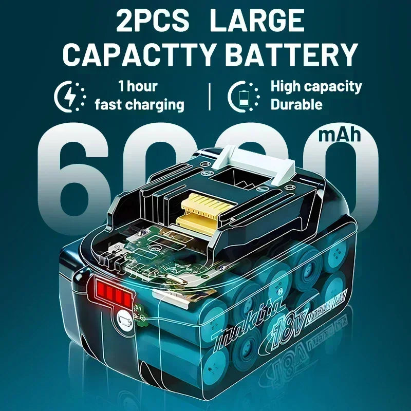Makita 18V 6.0Ah Battery Original Lithium ion Rechargeable Battery 18V 6000mAh Replacement Battery BL1860 BL1850 BL1860B