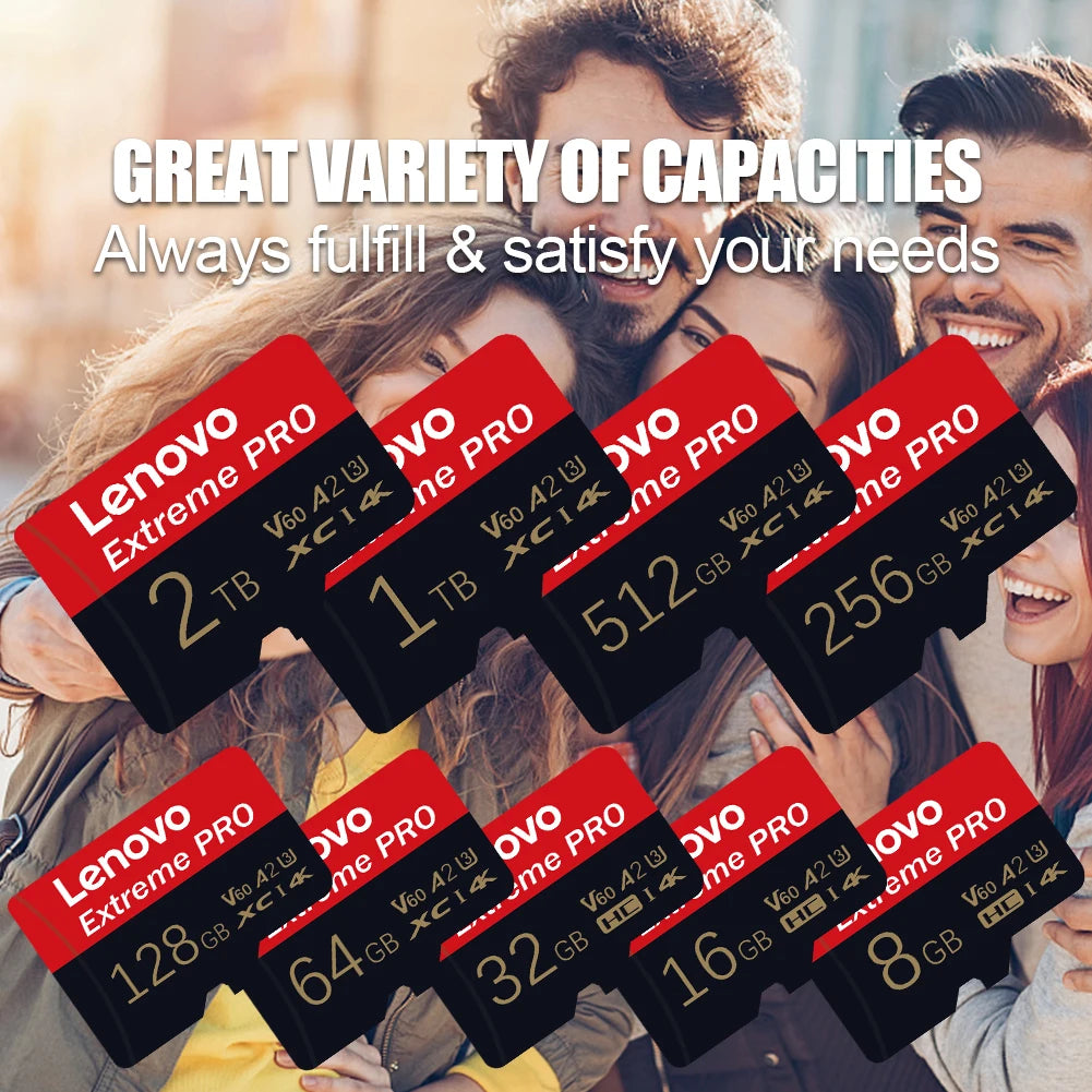 Lenovo Real Capacity Micro TF SD Card 512GB 256GB Memory Card High Speed Cartao De Memoria 128GB For Sony Lenovo Nintendo Switch