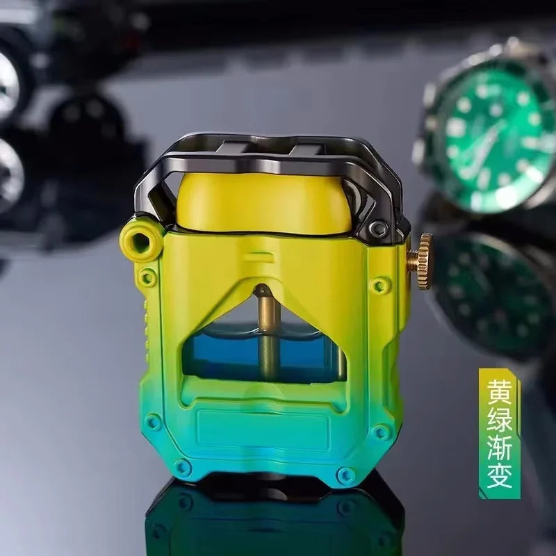 2025 New Zorro Kerosen Lighter Cyber Mecha Transparent Bin Rocker Cool Classic Torrens Tide Men Lighters Wholesale