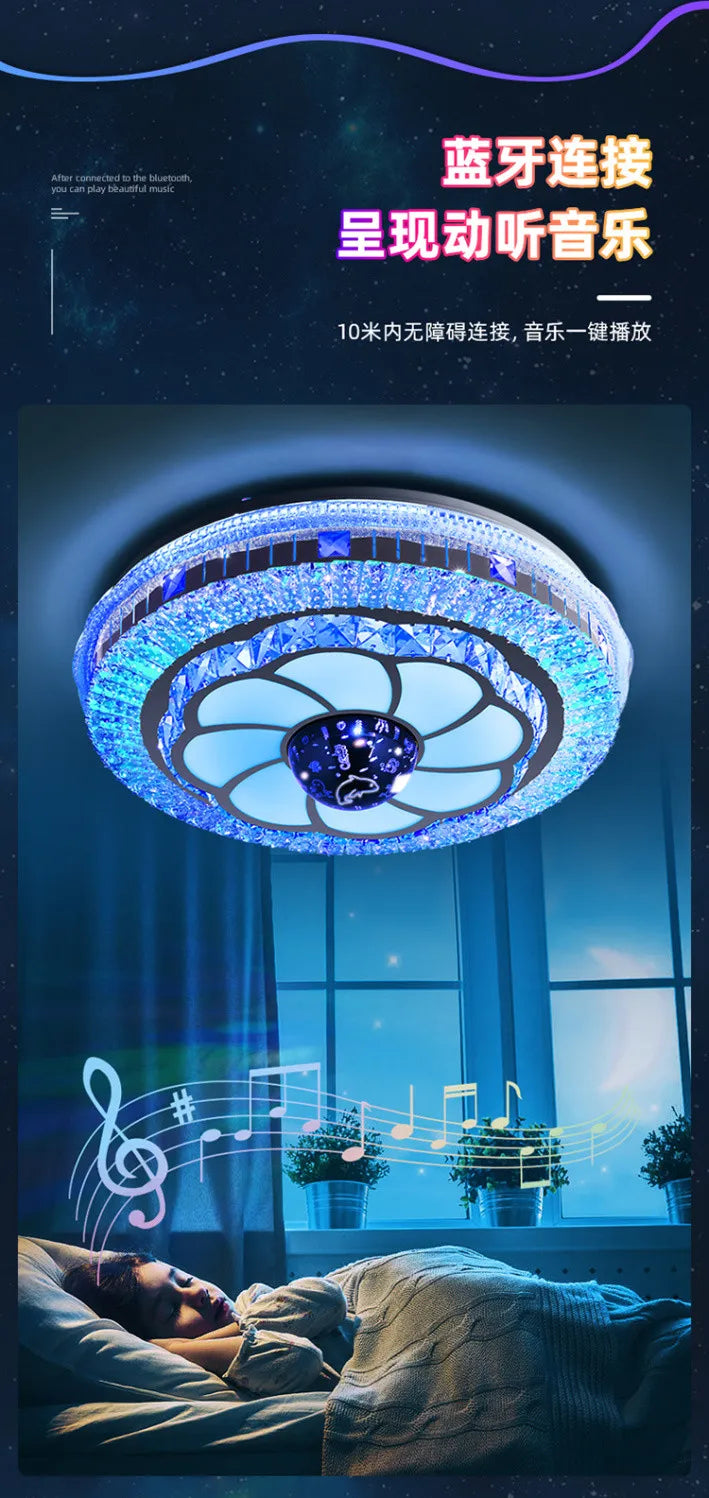 2025 new room light led ceiling light bedroom light master bedroom music light crystal light Romantic wedding room light