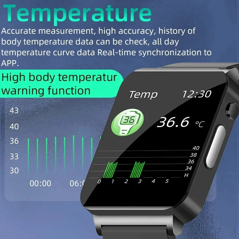 2025 New Blood Lipids Smart Watch Men ECG+PPG Heart Rate Body Temperature Monitor Women Smartwatch Fitness Tracker Sport Watches