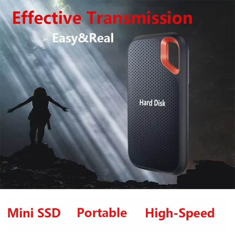 External Hard Drive 1TB Portable SSD 2TB High-speed Solid-state Drive 64TB Large Capacity Hard Drive for Laptops/PC/Phones/MAC