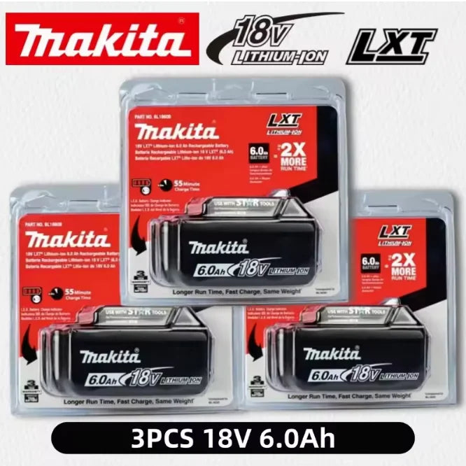 Makita 18V 6.0Ah Battery Original Lithium ion Rechargeable Battery 18V 6000mAh Replacement Battery BL1860 BL1850 BL1860B