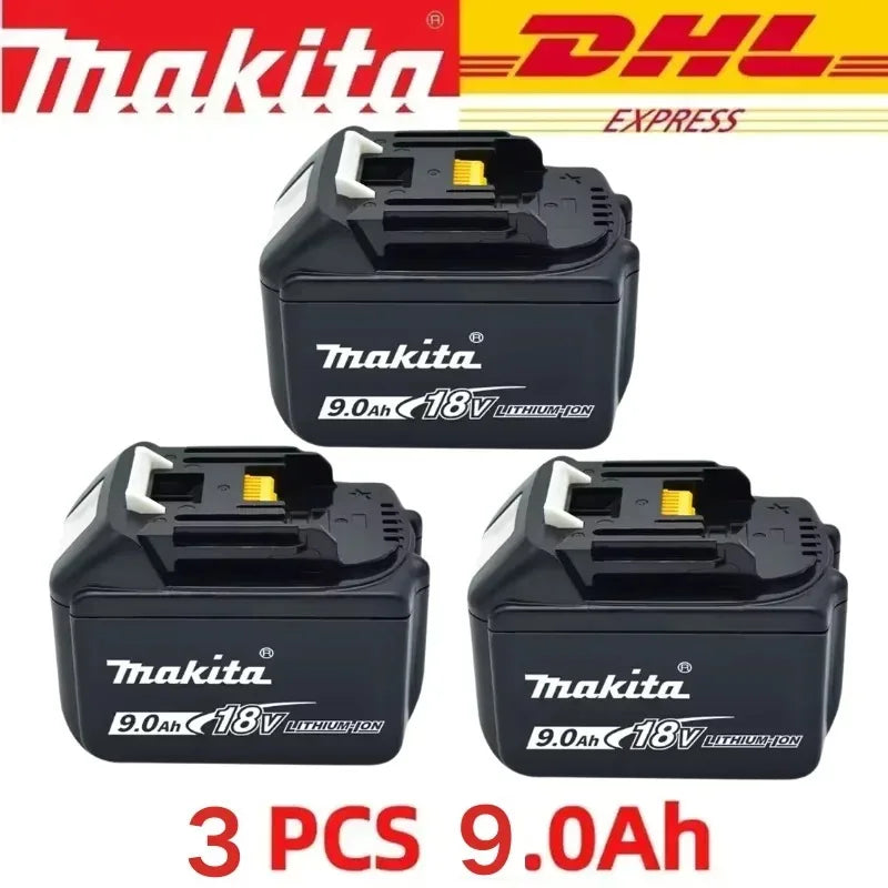 100% Origina New 18V Makita 5Ah 6Ah 9Ah Powerful tool battery+charger, For DDF487 lithium rechargeable impact drill household