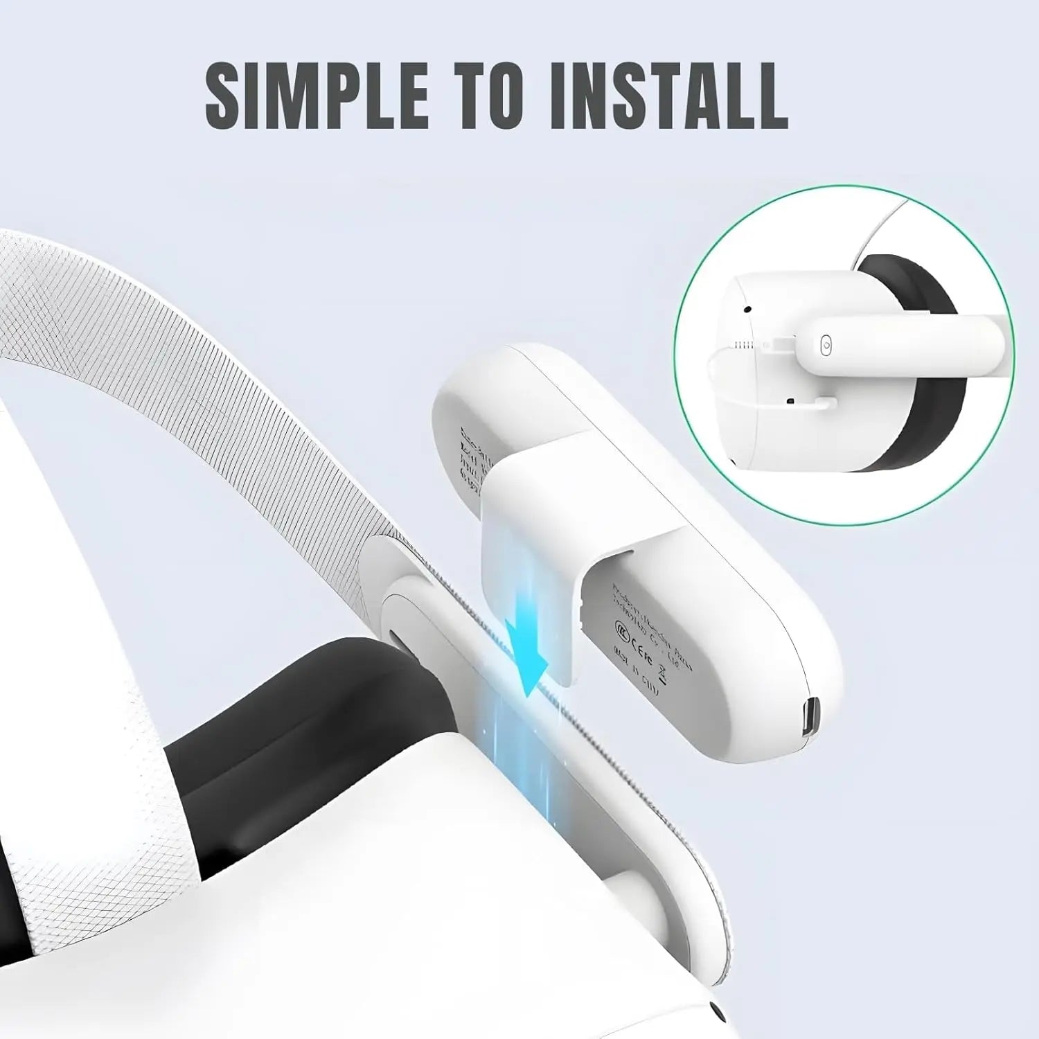 Battery Pack for Meta/Oculus Quest 2/Quest 3/Quest 3S, 5000mAh Portable Battery Pack Accessories, Extend Extra 2-4H Playtime