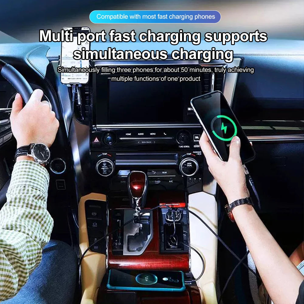 2-6 Ports Car Charger Fast Charging PD QC3.0 USB C Car Phone Charger Type C Adapter in Car For iPhone Samsung Huawei Xiaomi