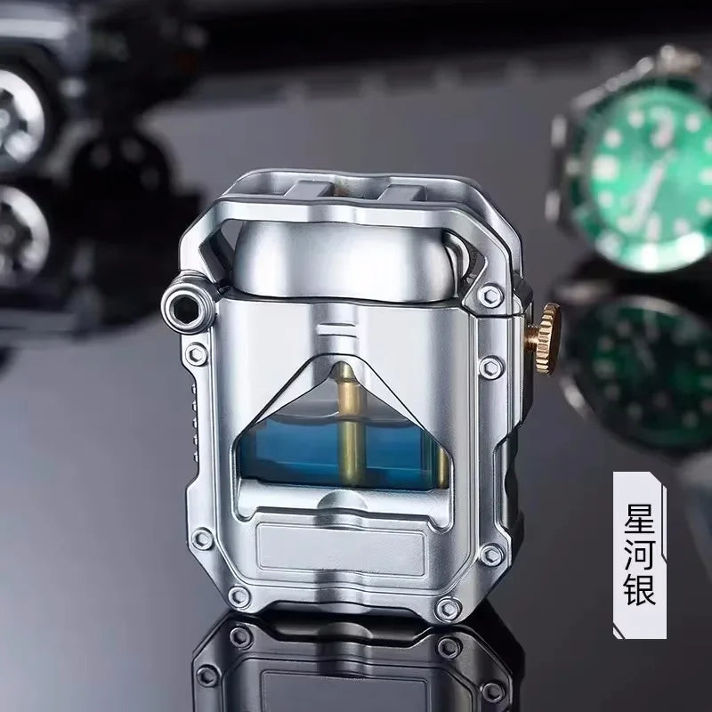 2025 New Zorro Kerosen Lighter Cyber Mecha Transparent Bin Rocker Cool Classic Torrens Tide Men Lighters Wholesale