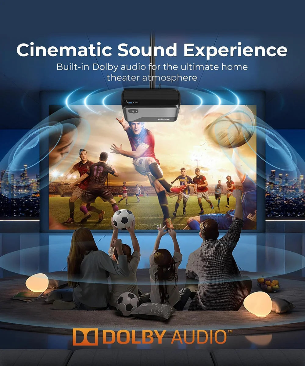 A8 Android 14 Google TV Projector 2800ANSI 1080P 4K | Netflix Certified DB Audio | Home Cinema Bedroom Day Night Viewing