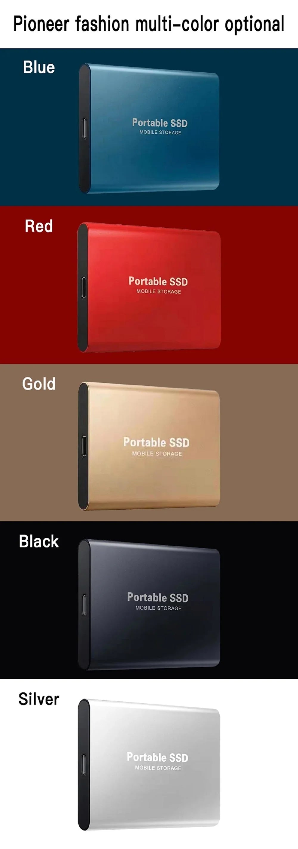 High-speed transfer portable external hard drive SSD 2TB 4TB 8TB large capacity storage  Solid State Disk for Pc/Laptops/Phones